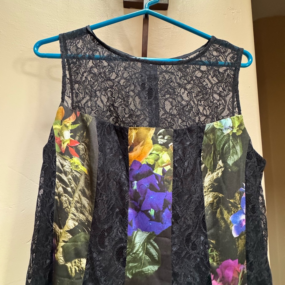 Rickie Freeman Teri Jon Silk and Lace Dress - Picture 3 of 8
